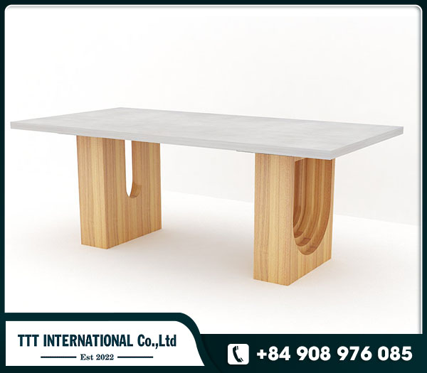 Dining table Acacia wood with concrete table top