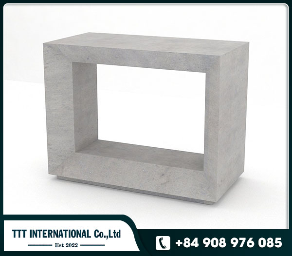 Square display console concrete furniture