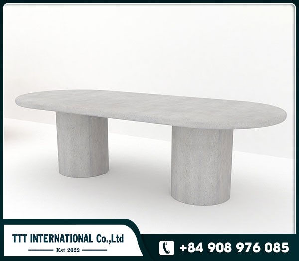 Dining table pilar legs concrete table top